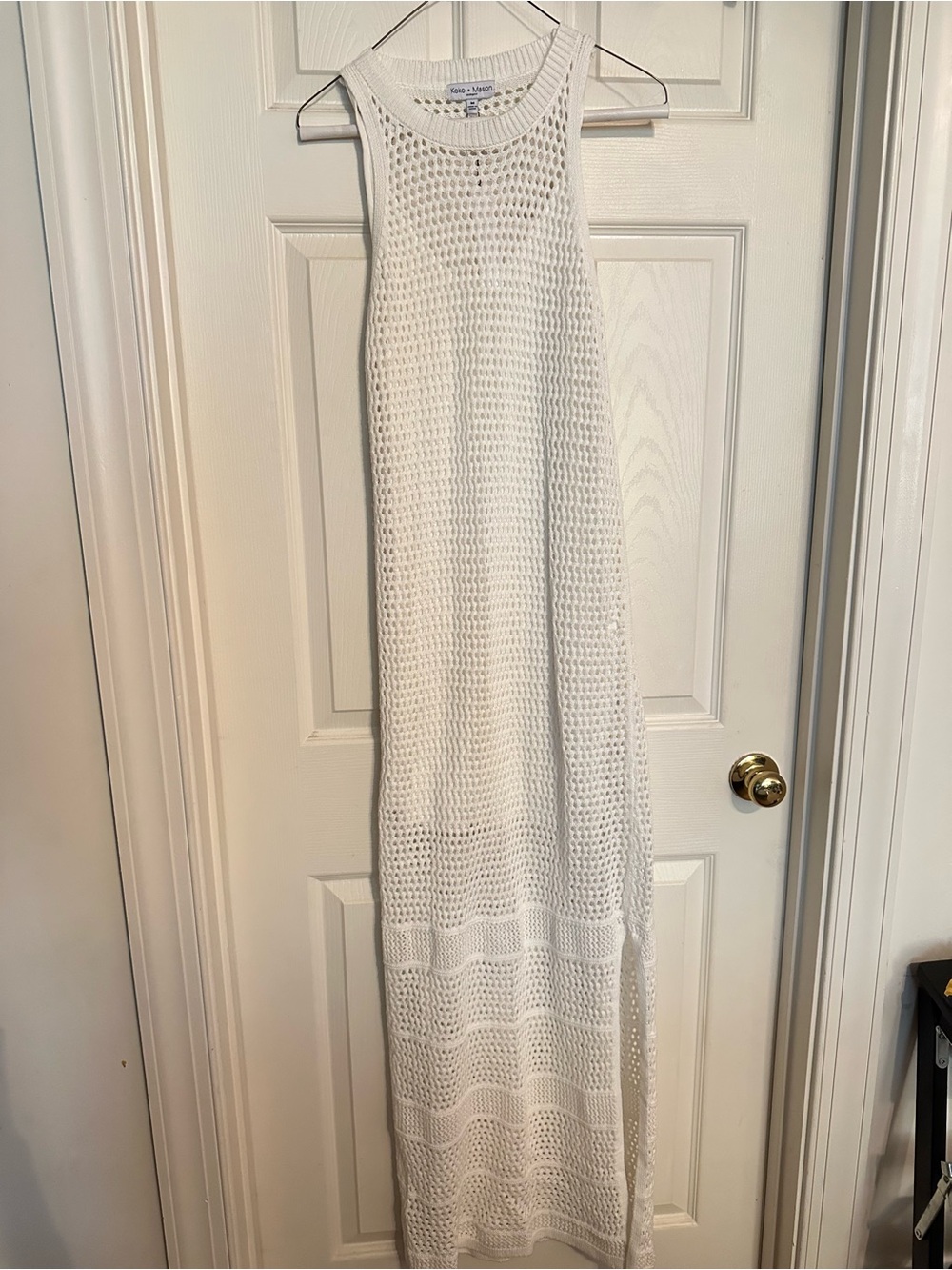 Aqua Muse White Crochet Maxi Swim Cover-Up